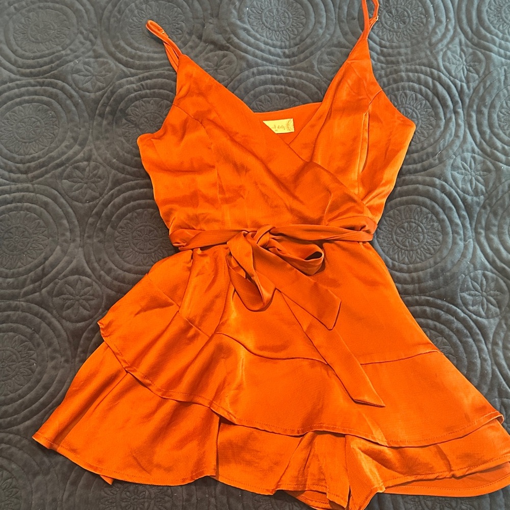 Rust wrap style romper